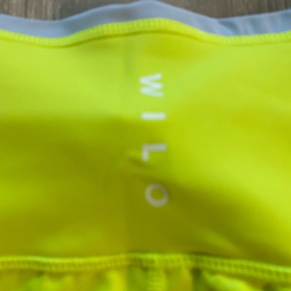 Wilo Women’s Color-block Biker Shorts Neon Yellow Light Blue - Picture 5 of 9